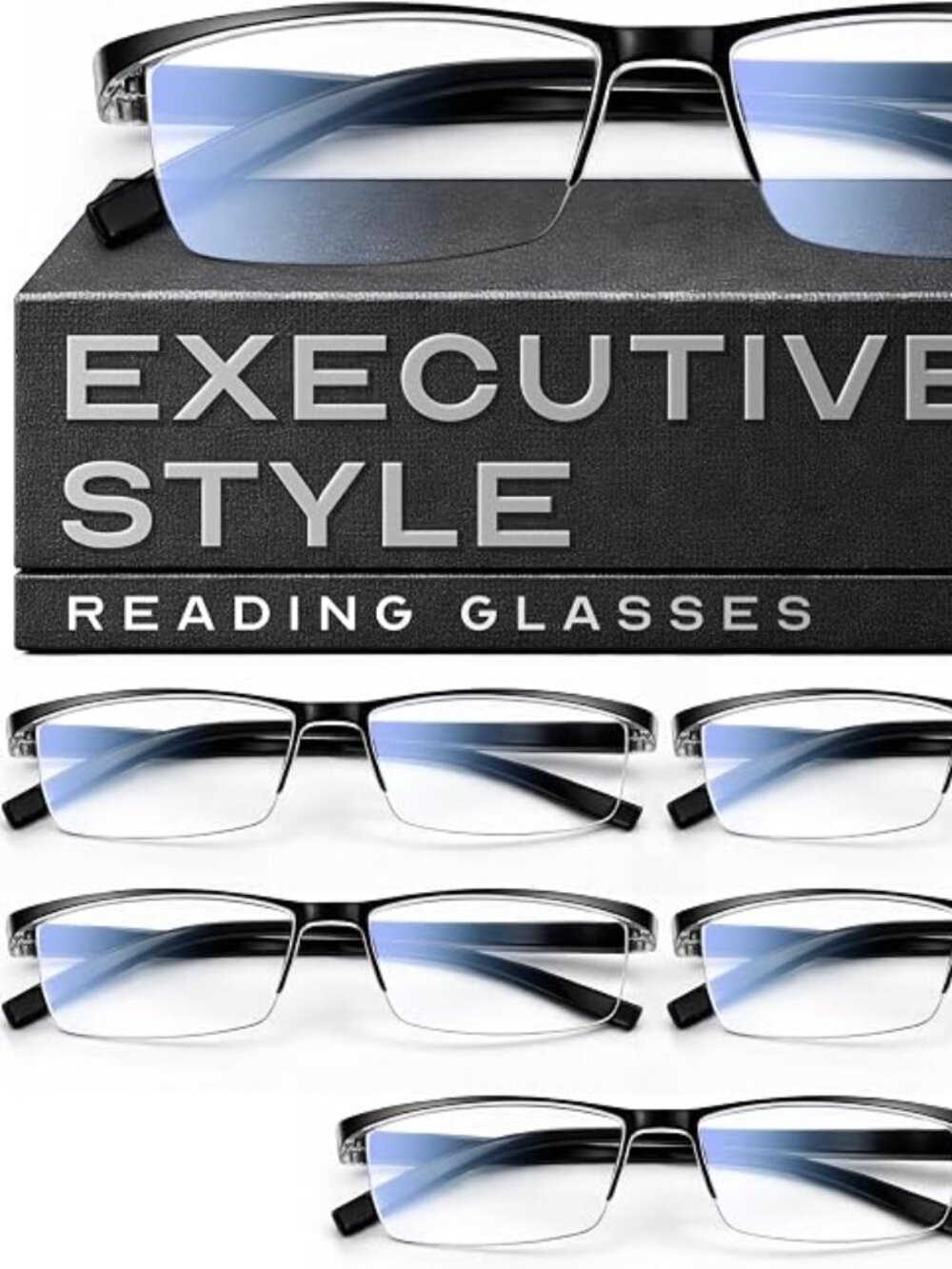 6 PAIRS Executive Style Reading Glasses Men 1.0